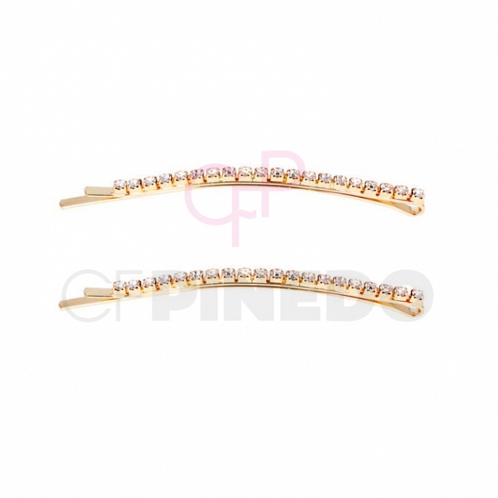 CLIP DORADO CON STRASS 2 UNIDADES REF.06928