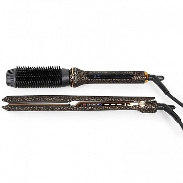 CORIOLISS PLANCHA C3 GOLD LEOPARD + HOT BRUSH