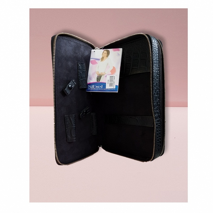 ESTUCHE WALLET NEGRO MATE COCODRILO PAR6 TIJERAS REF. 0151006_2