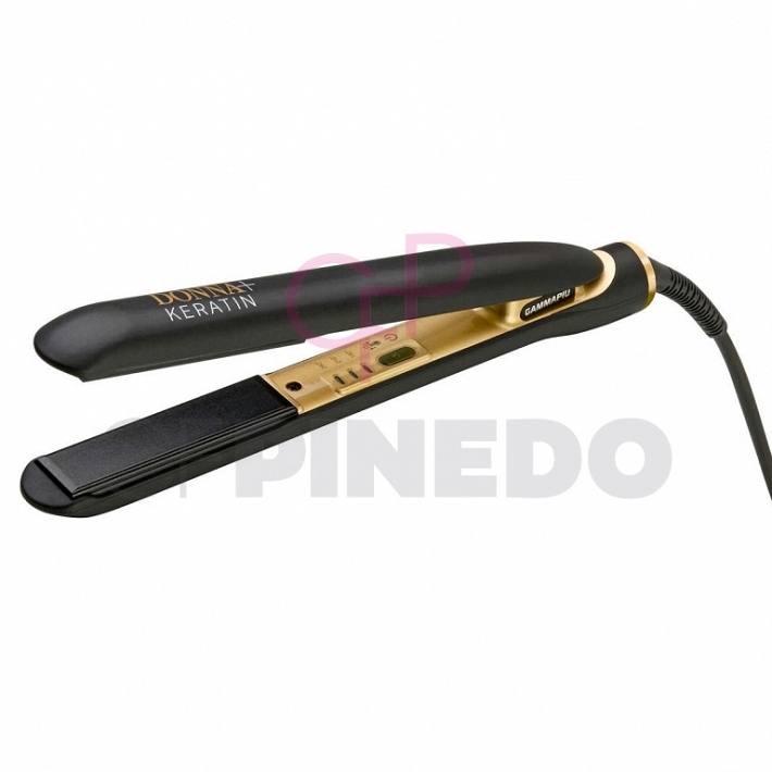 GAMMAPIU PLANCHA DONNA + KERATIN NEGRO Y DORADO