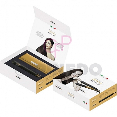 GAMMAPIU PLANCHA DONNA + KERATIN NEGRO Y DORADO_1