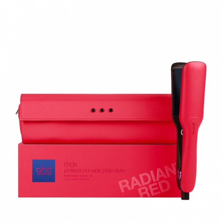 GHD MAX PROFESSIONAL WIDE PLATE STYLER RADIANT RED COLOR CRUSH COLLECTION