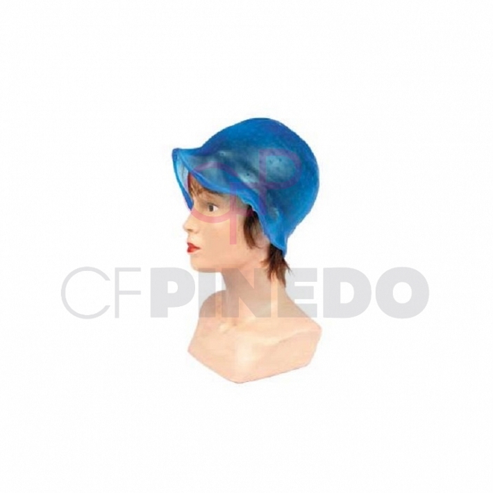 GORRO MECHAS SILICONA AZUL CON GANCHO REF.763224 MEZZO_1