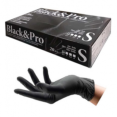 GUANTES BLACK & PRO REUTILIZABLES (20 UNIDADES) SMALL-6 1/2