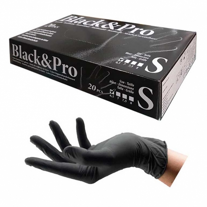 GUANTES BLACK & PRO REUTILIZABLES (20 UNIDADES) SMALL-6 1/2