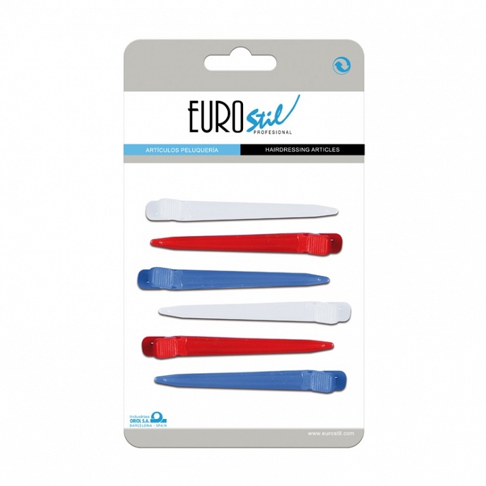 PINZA PLASTICO CURVADA COLOR (6 UNIDADES) REF : 00055