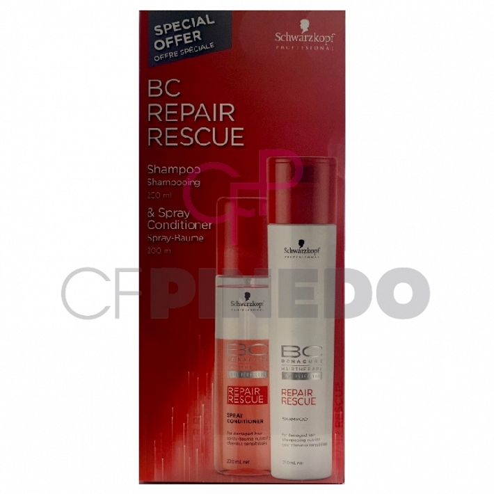 REPAIR RESCUE KIT SHAMPOO 250 ML + SPRAY CONDITIONER 200 ML. BONACURE