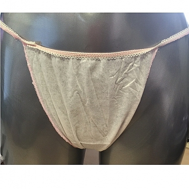 TANGA MUJER SPUN-LACED BLANCO CON RIBETE (25 UNIDADES) REF : 252-B