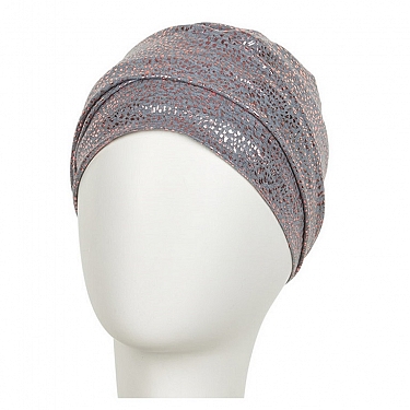 TURBANTE ELLY V - GRIS JASPEADO CON DORADO_2