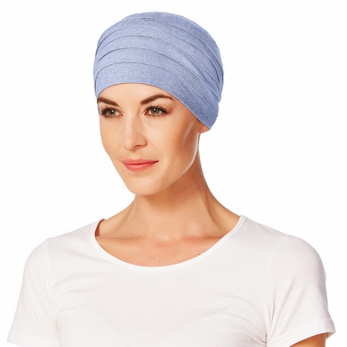 TURBANTE YOGA - BAMBU AZUL CLARO JASPEADO